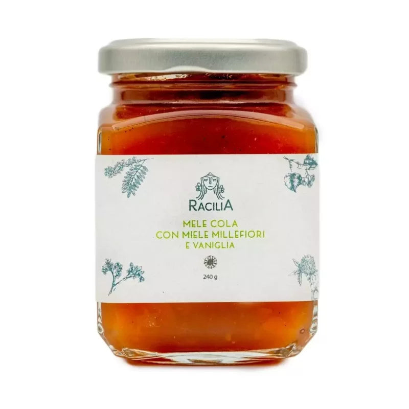 Confiture de pomme au cola, miel de fleurs sauvages et vanille - 240 g