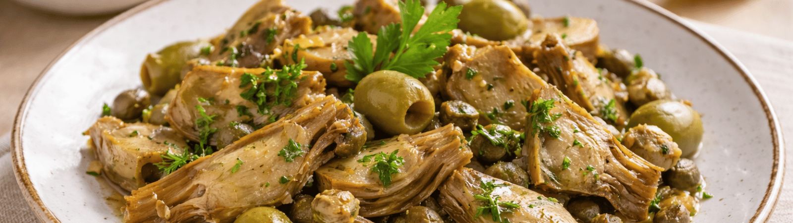 Carciofi in padella con olive e Capperi di Salina DOP: contorno primaverile dal gusto mediterraneo