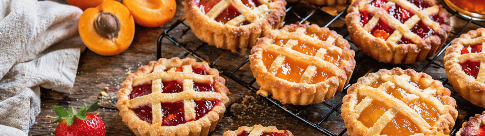Crostatine alla marmellata: ricetta facile con confettura di albicocche, pesche e fragole