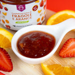 confettura extra di fragole e arance in dettaglio
