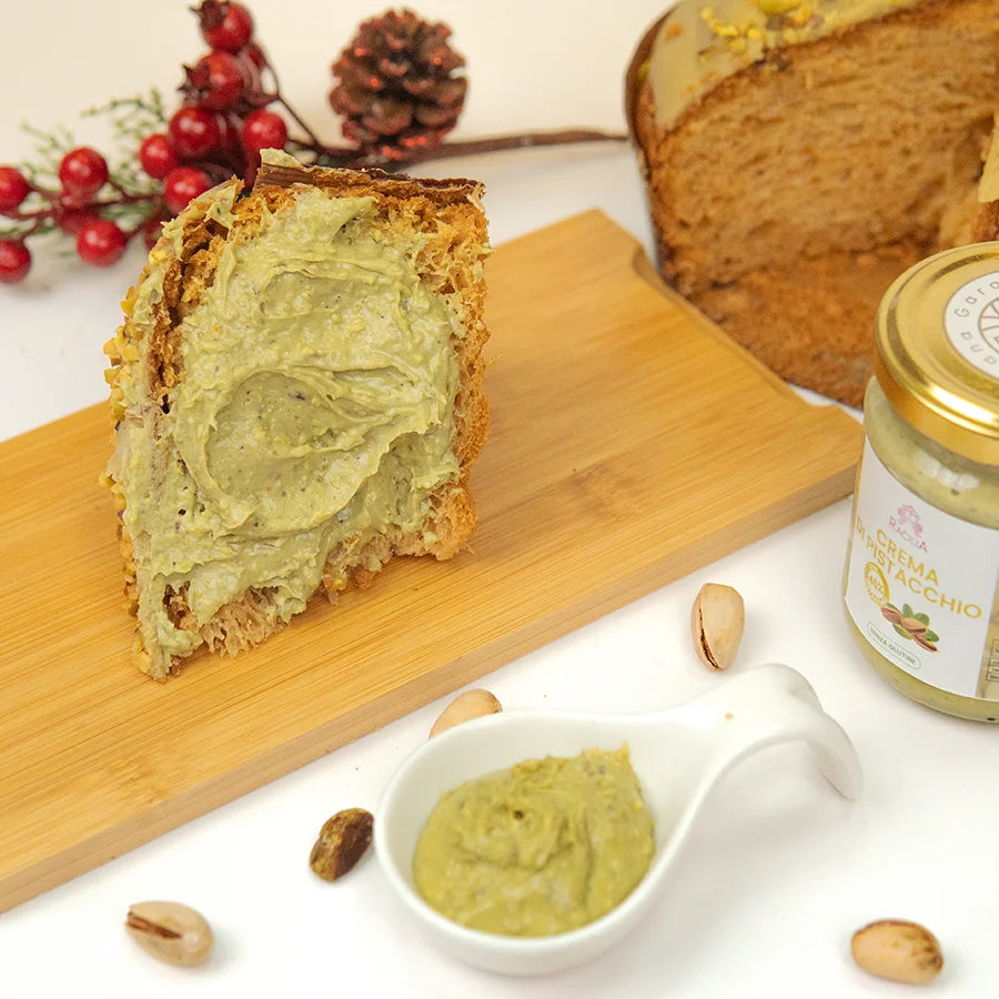 Panettone Artigianale Senza Glutine al Pistacchio + 200g di Crema al Pistacchio