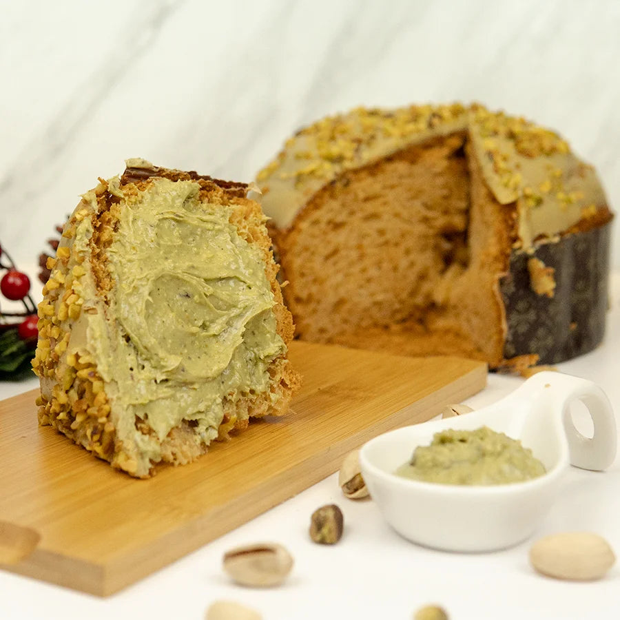 Panettone Artigianale Senza Glutine al Pistacchio + 200g di Crema al Pistacchio