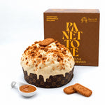 Panettone artigianale Lotus e cioccolato bianco Racilia con la sua confezione