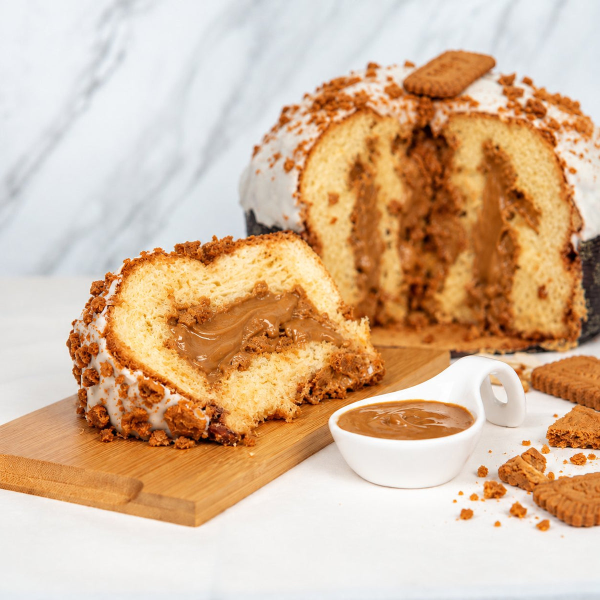 Fette di panettone Lotus con crema al biscotto