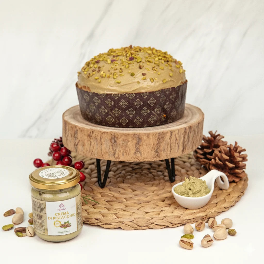 Panettone Artigianale Senza Glutine al Pistacchio + 200g di Crema al Pistacchio