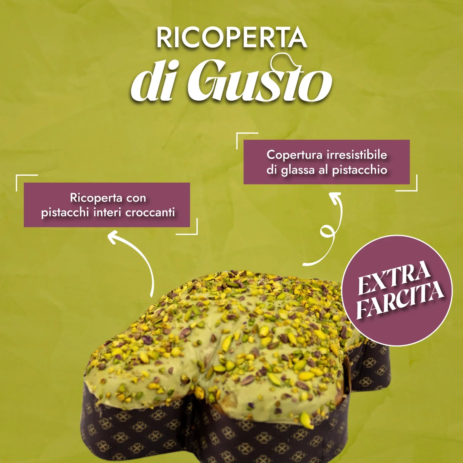 dettaglio colomba extra pistacchio glassata