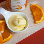 dettaglio consistenza crema spalmabile all'arancia