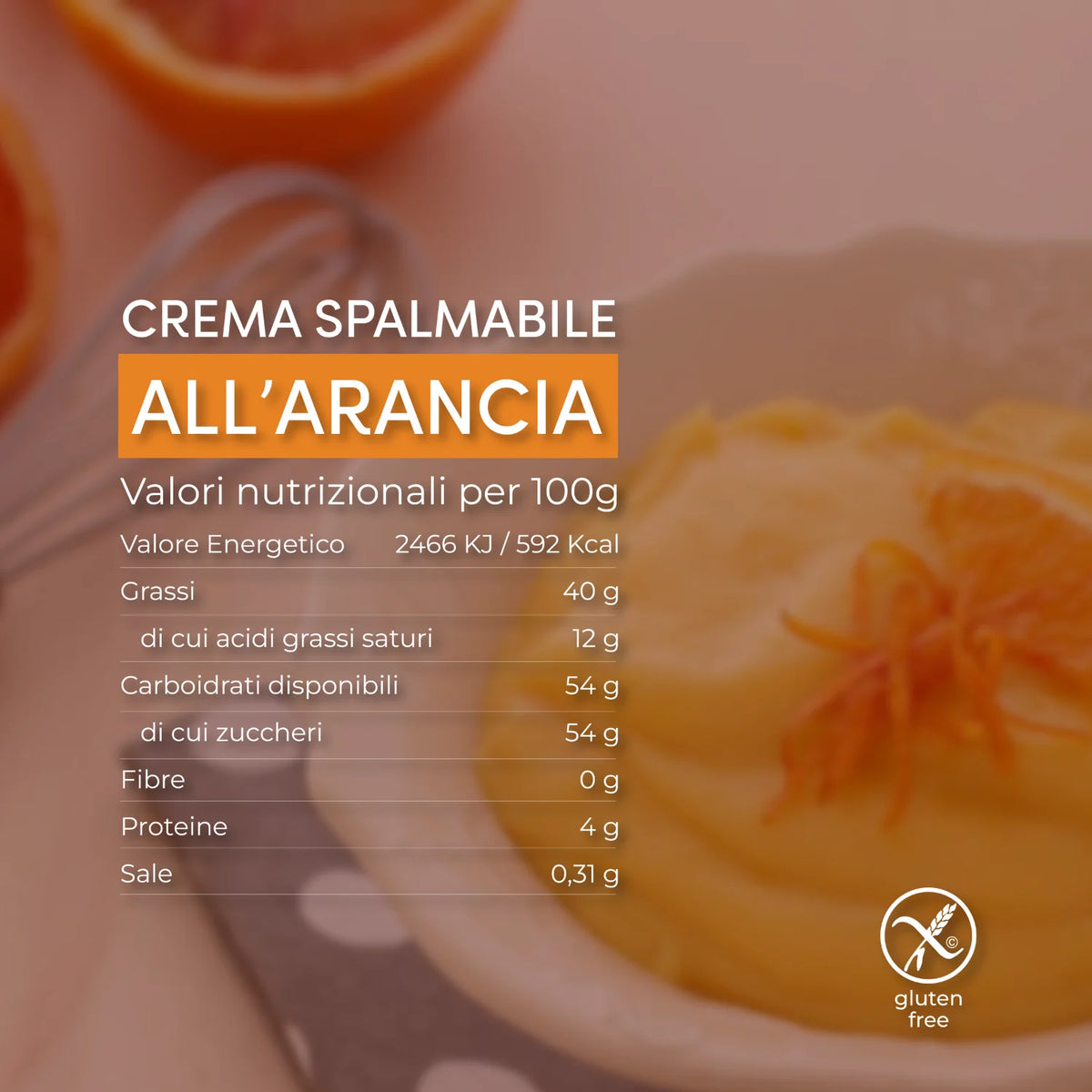 crema spalmabile all'arancia valori nutrizionali