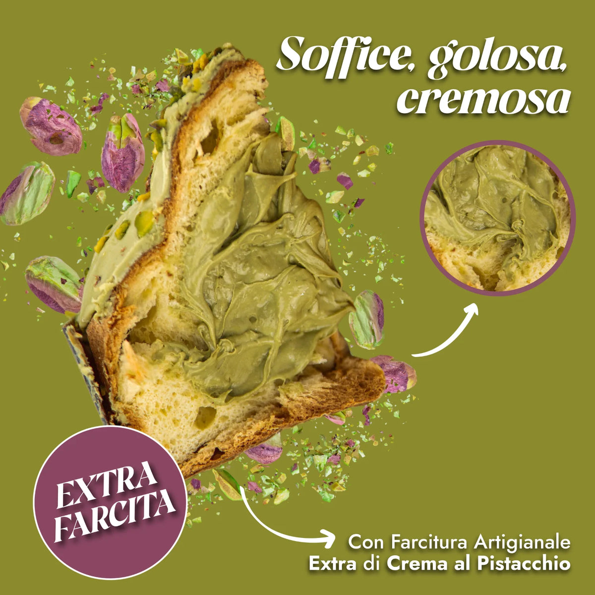 fetta di colomba extra pistacchio farcita