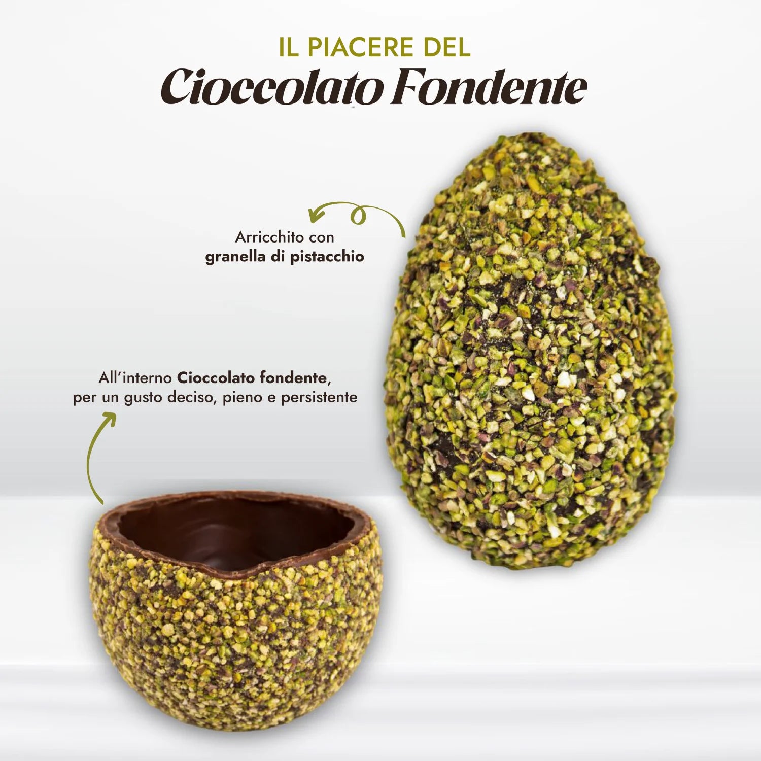 foto interno dell'uovo al cioccolato fondente