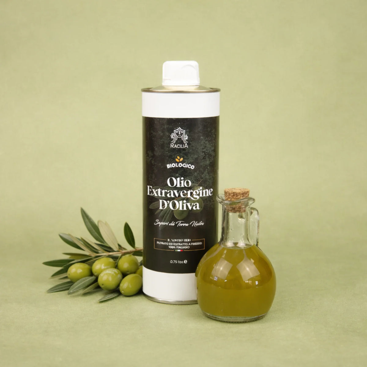 olio extravergine d'oliva latta da 0,75 litri