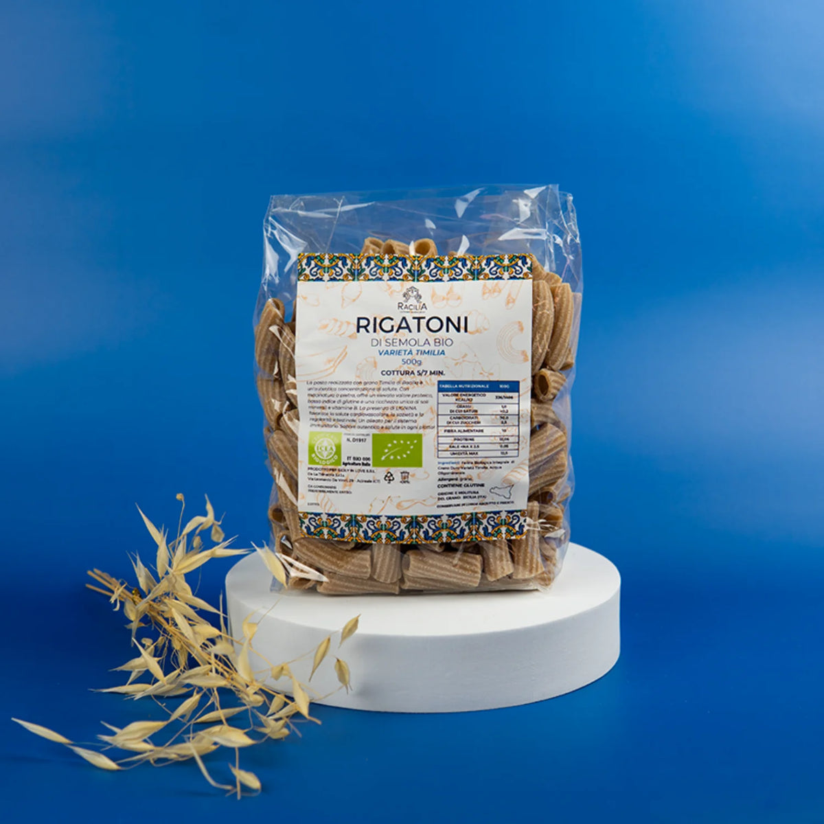 racilia rigatoni 500gr di timilia bio