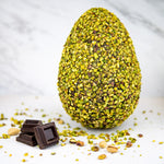 uovo al cioccolato fondente pralinato di pistacchi interi