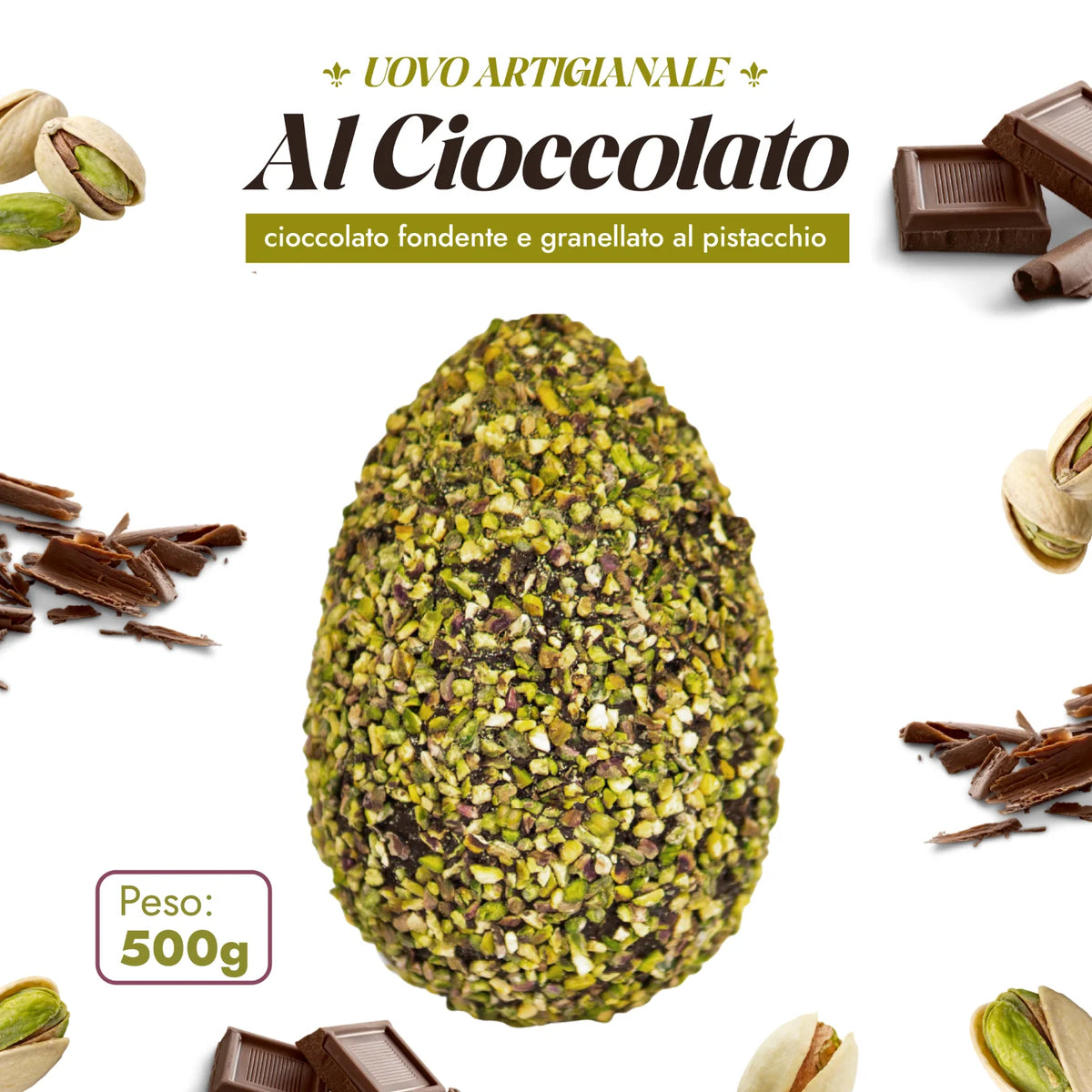 uovo al cioccolato pralinato al pistacchio