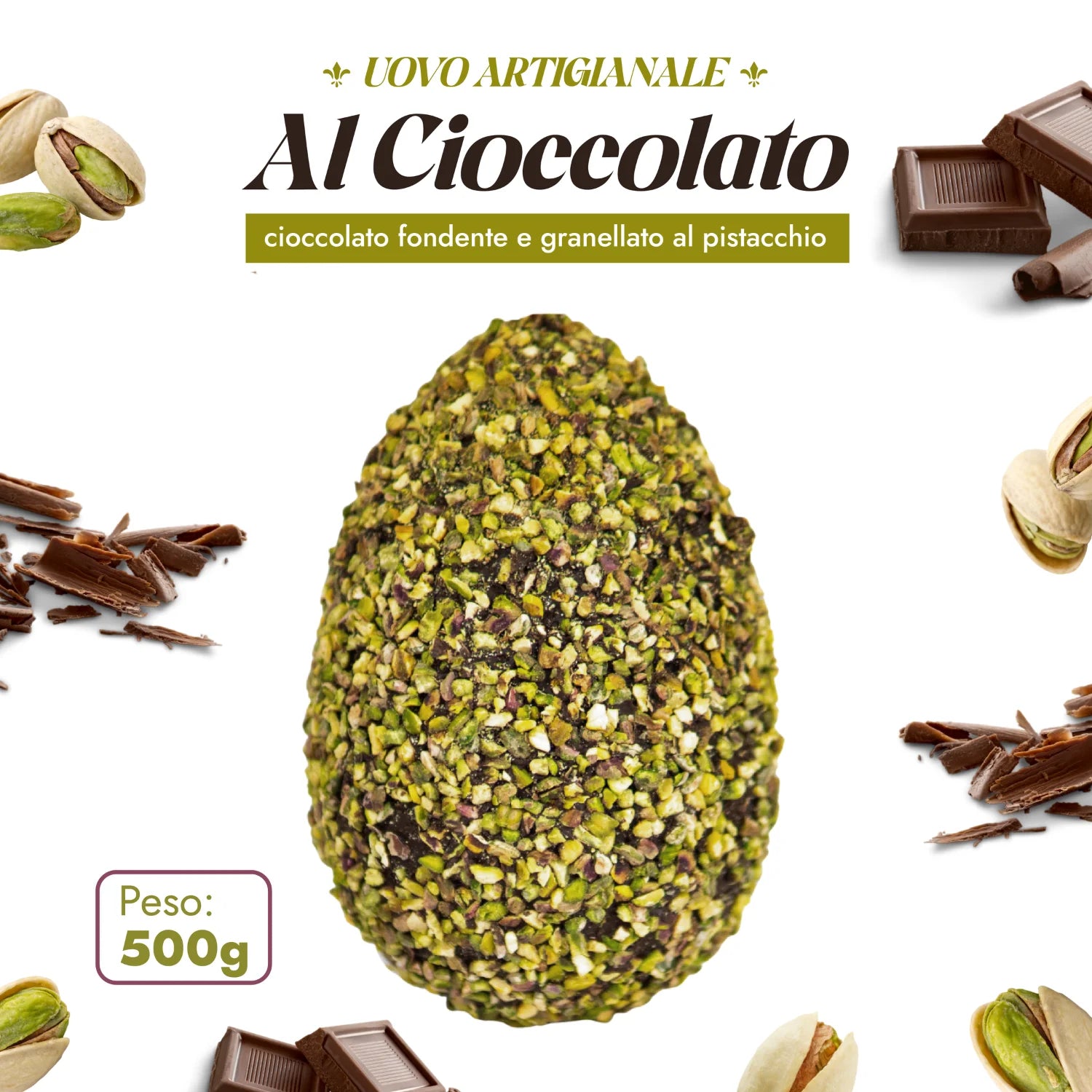 uovo al cioccolato pralinato al pistacchio